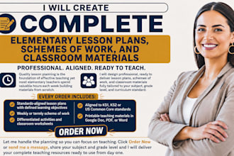create elementary lesson plans, schemes of work, and classroom materials