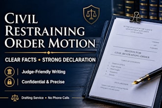 write civil restraining order and injunctive relief motions