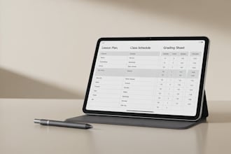 create teacher planner, class schedule, grading sheet, lesson tracker