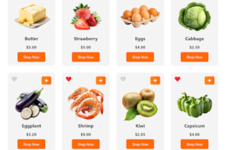 grocery website using react and tailwind CSS