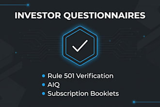 draft accredited investor questionnaires and subscription booklets