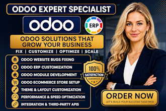 fix odoo website bugs, customize odoo erp, module and ecommerce store