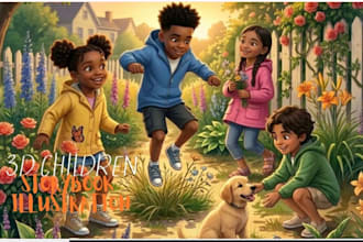 illustrate children storybook illustrations for amazon kdp and kids book art