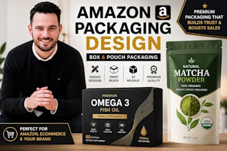 design amazon product packaging and product label design for ecommerce brands