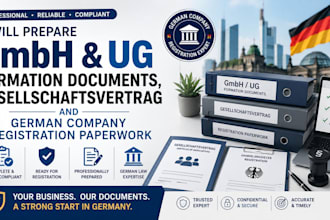 prepare gmbh ug formation documents and german company registration paperworks
