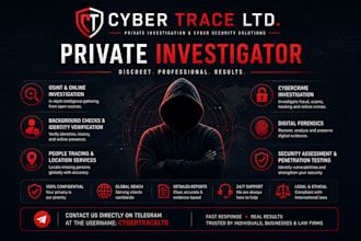 perform osint, private investigation, background check