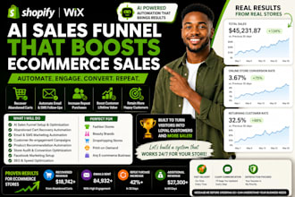 setup shopify wix store ai sales funnel boost ecommerce sales facebook marketing
