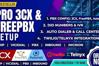 3cx, freepbx asterisk, twilio, telnyx sip trunk call center IVR inbound outbound
