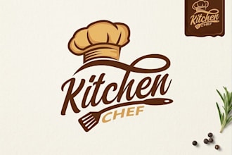 design food restaurant ,chef, bakery, kitchen logo with t shirt