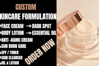 be chemist for custom skincare cosmetic formulation with selected ingredient