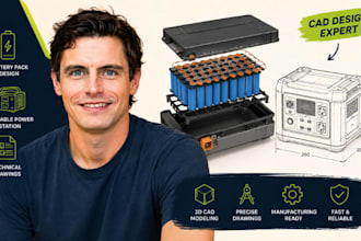 ev cad, battery pack technical drawing, portable power station blueprint experts