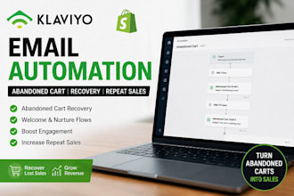 build klaviyo shopify email automation for abandon cart recovery and repeat sale