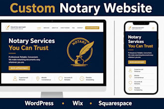 design a notary public website on wordpress, wix or squarespace that converts
