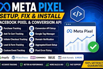 setup and fix meta pixel, facebook pixel, and  API tracking