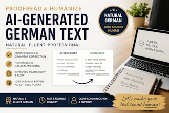 proofread and humanize ai generated german text