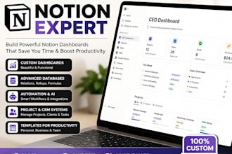 build notion dashboard notion expert notion template notion for productivity