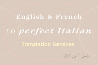 translate english and french to italian