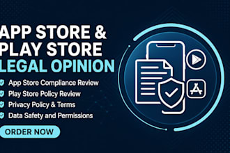 write a legal opinion for app store and play store compliance