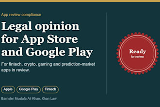 write a legal opinion for app store and play store compliance