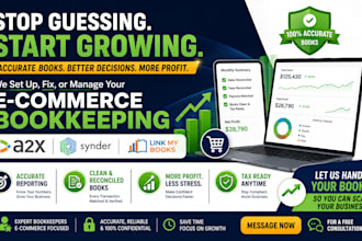 setup fix manage your ecommerce bookkeeping via a2x synder and link my books