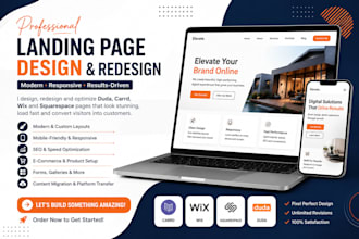 design carrd duda landing page redesign squarespace wix business website design