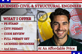 review stamp as a licensed civil and structural engineer in arizona texas oregon