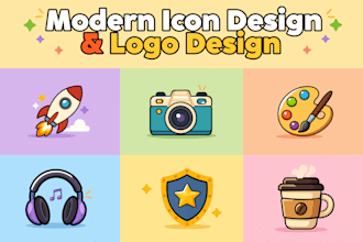 design custom icons and modern minimalist logo