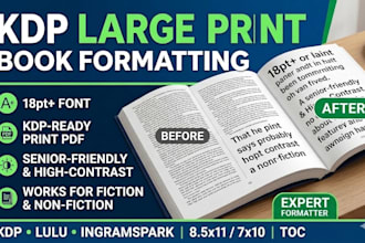 format your book into a large print edition for amazon KDP