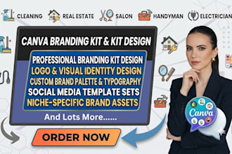 design canva branding kit for cleaning real estate salon handyman electrician