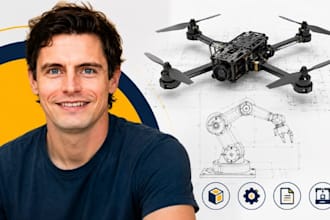 drone cad, robotics assembly blueprint, uav manufacturing drawing expert studios