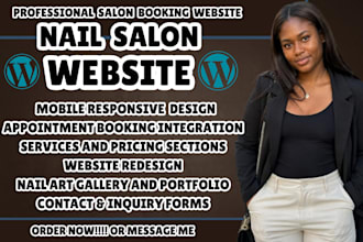 nail salon website nail artist website nail technician website salon booking web