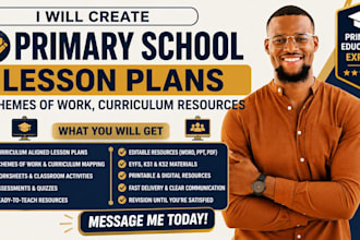 create primary school lesson plans, schemes of work and curriculum resources