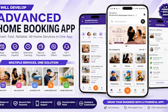 advanced home booking app, spa app, salon app, laundry app, handyman app