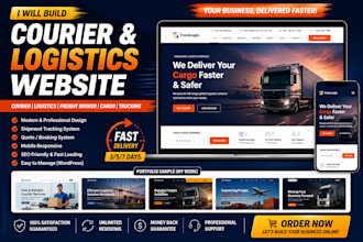 build courier service website logistics website freight broker cargo truck web