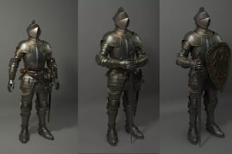 design 3d cosplay wearable armor model anime sword design helmet for 3d printing