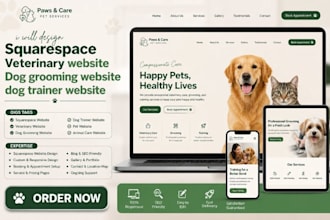 design squarespace veterinary website dog grooming website dog trainer website