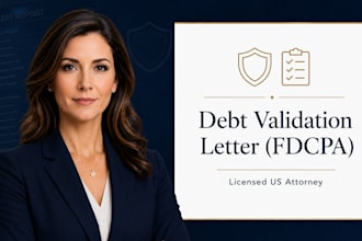 draft a debt validation letter as a US attorney to challenge collectors