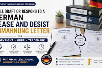 draft respond german cease and desist abmahnung letter copyright gdp trademark