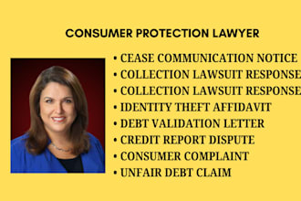 handle consumer violations, unfair debt practices and credit claim filings