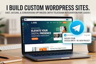 build your wordpress website or landing page with telegram lead notifications