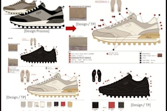 be sneaker design, shoe design, shoe tech pack, customers shoe manufacturing
