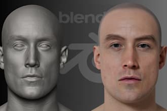 sculpt 3d head model, 3d realistic face model, 3d bust statues, 3d portrait head