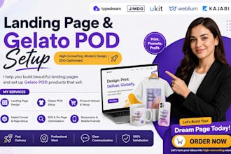 build typdream jimbdo ukit weblium kajabi landing page gelato product SEO