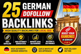 build 25 high quality german dofollow backlinks for local seo