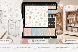 design adorable seamless patterns for babies and kids