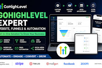 design gohighlevel website, CRM, funnel and marketing automation