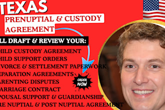 draft online texas prenuptial agreement, custody agreement, divorce, family law