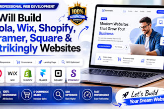build yola square strikingly framer shopify wix carrd shift4shop website design