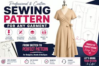 do sewing patterns for any clothing apparel grading or garment