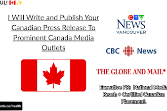 craft and publish your canadian press release to prominent canada media outlets